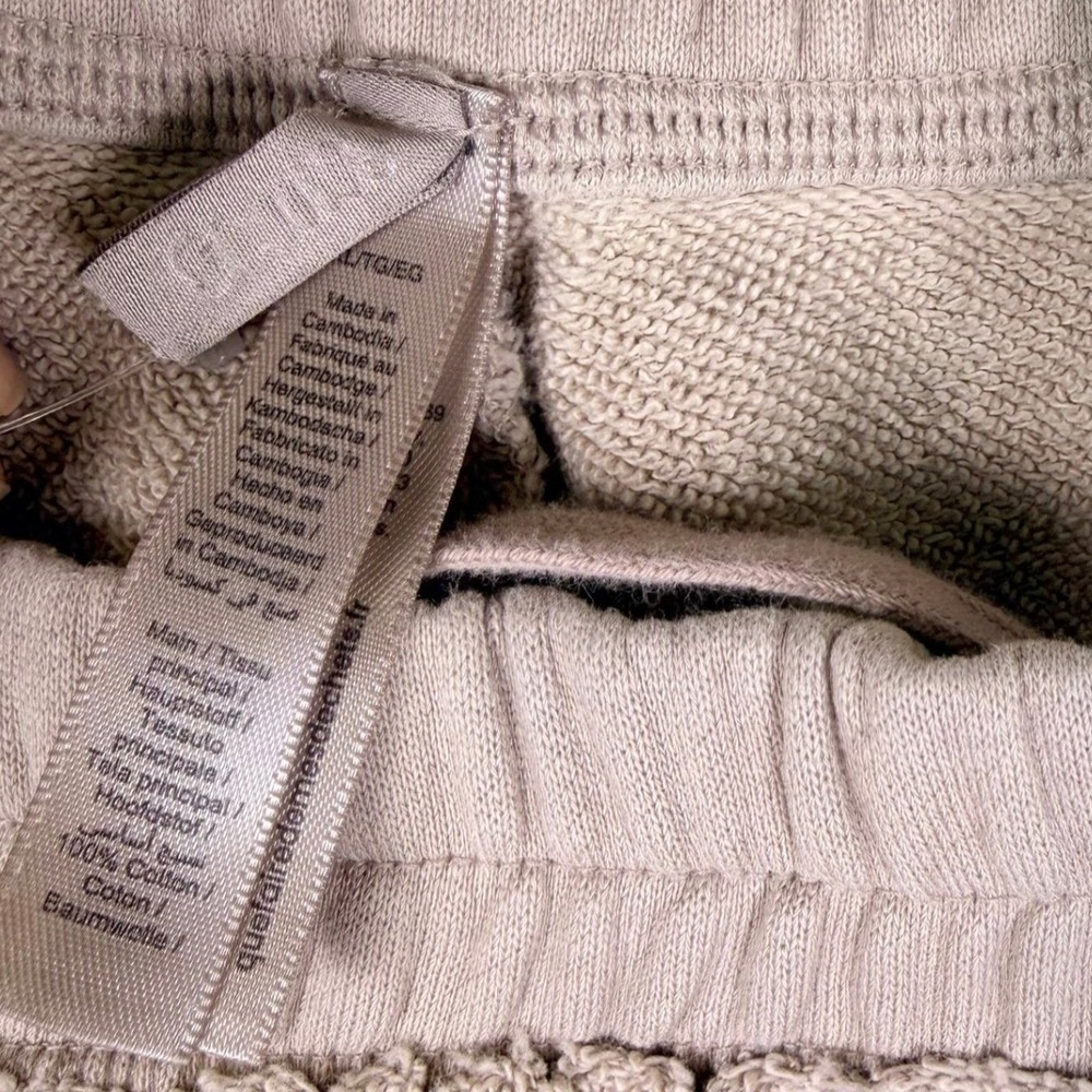SKIMS Deconstructed French Terry Wide Leg Pants Fawn Raw Edge Sweatpants XL - Picture 3 of 11